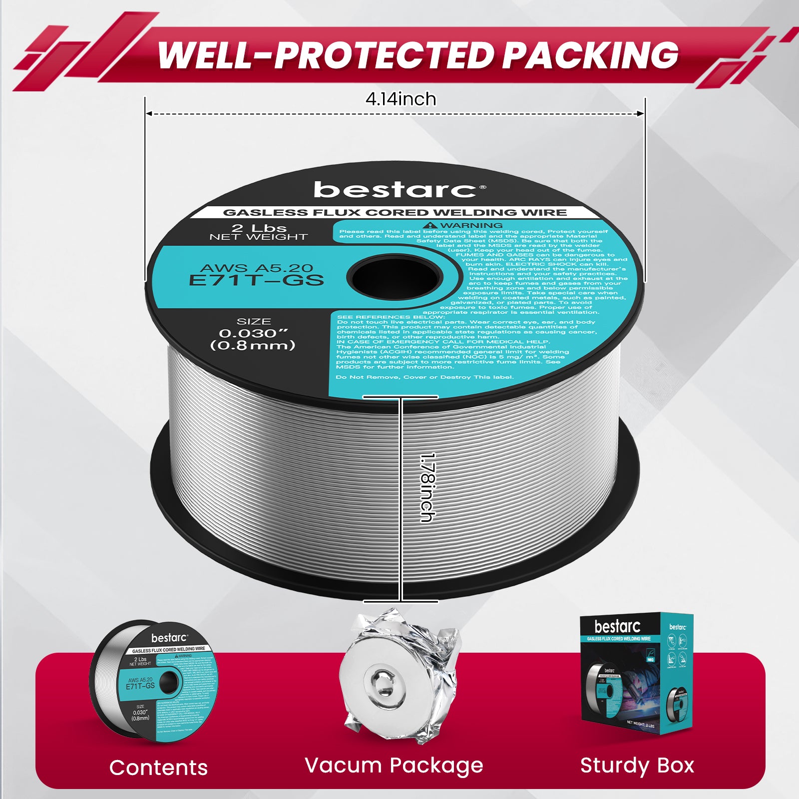 Bestarc 0.030” E71T-GS Gasless MIG Wire | Mild Steel Welding Wire