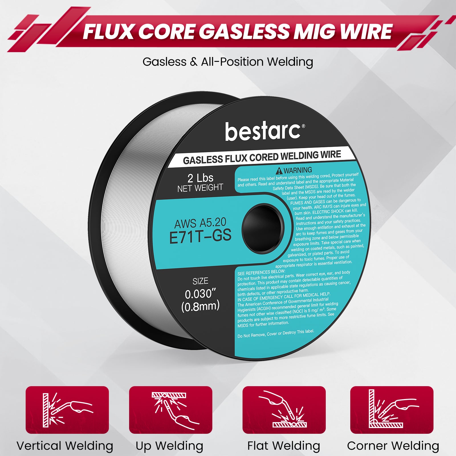 STREULE GARNET 70 24.0㎝ Bestarc 0.030” E71T-GS Gasless MIG Wire | Mild Steel Welding Wire