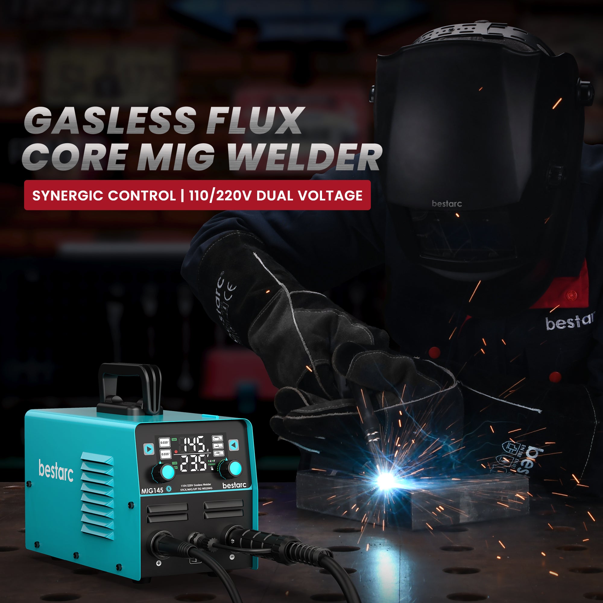 bestarc MIG145 5GEN Flux Core MIG /Lift TIG/MMA 3 in 1 MIG Welder