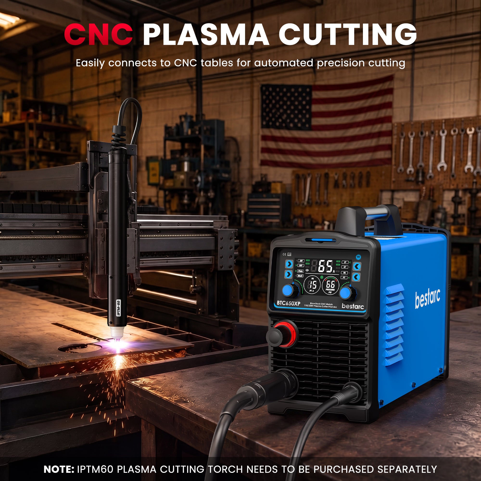 bestarc 65A Non-HF CNC Plasma Cutter BTC650XP 11GEN 110/220V Dual