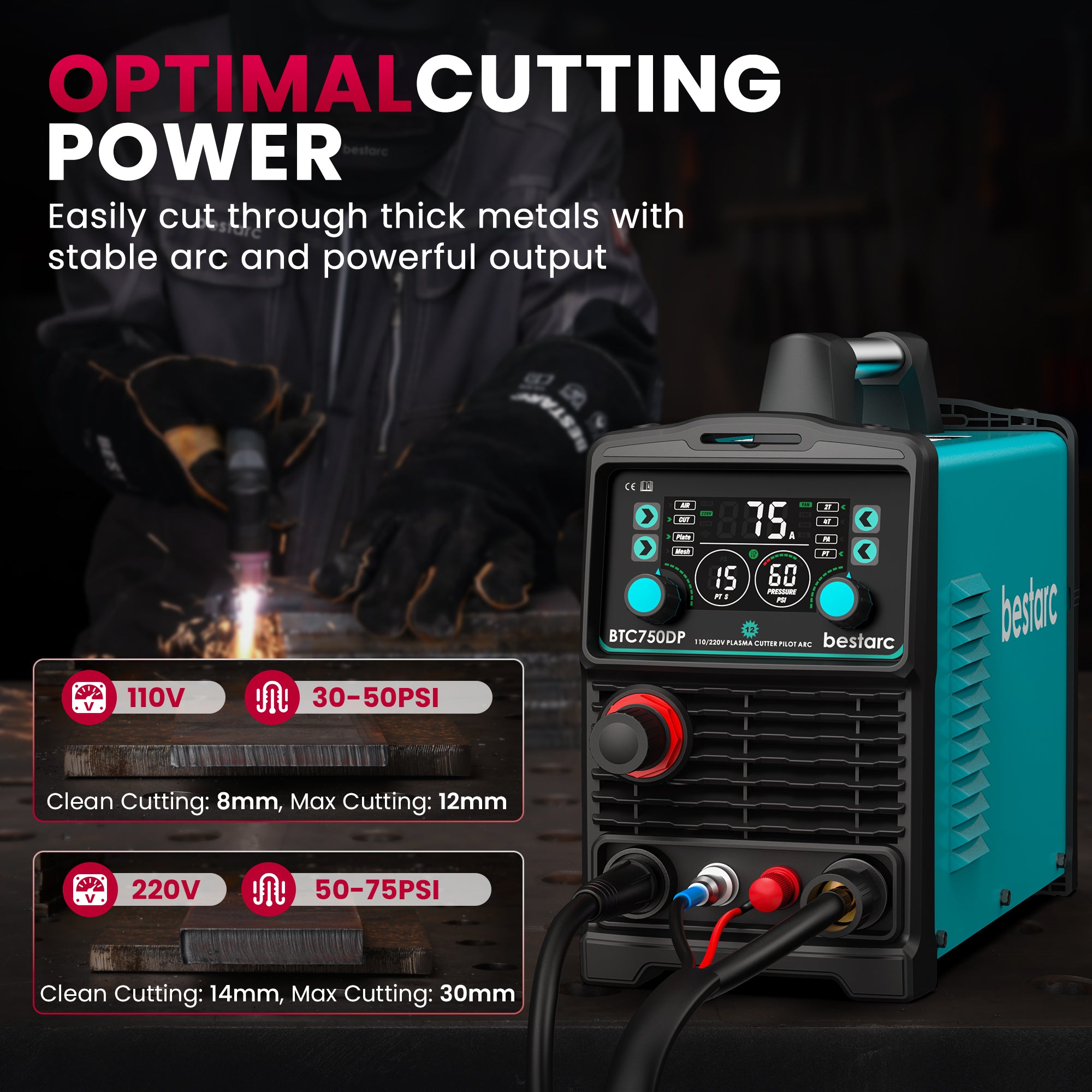 bestarc BTC750DP 12GEN Non-Touch Pilot Arc Plasma Cutter – BESTARC