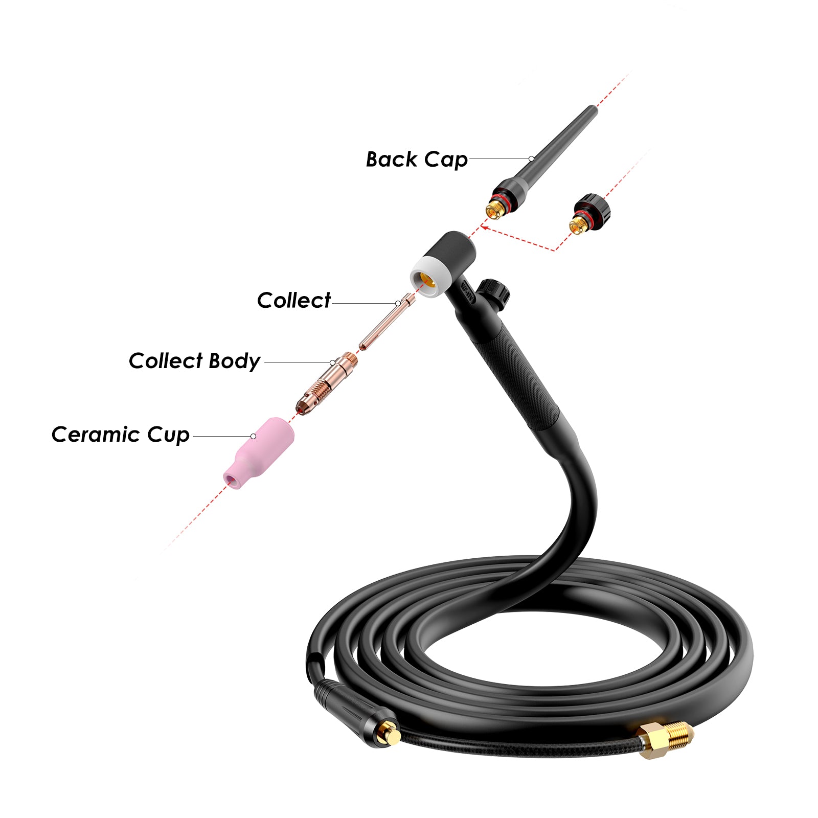 bestarc TIG Welding Torch, TIG17V 150Amp Air-Cooled Lift Tig Torch for ...