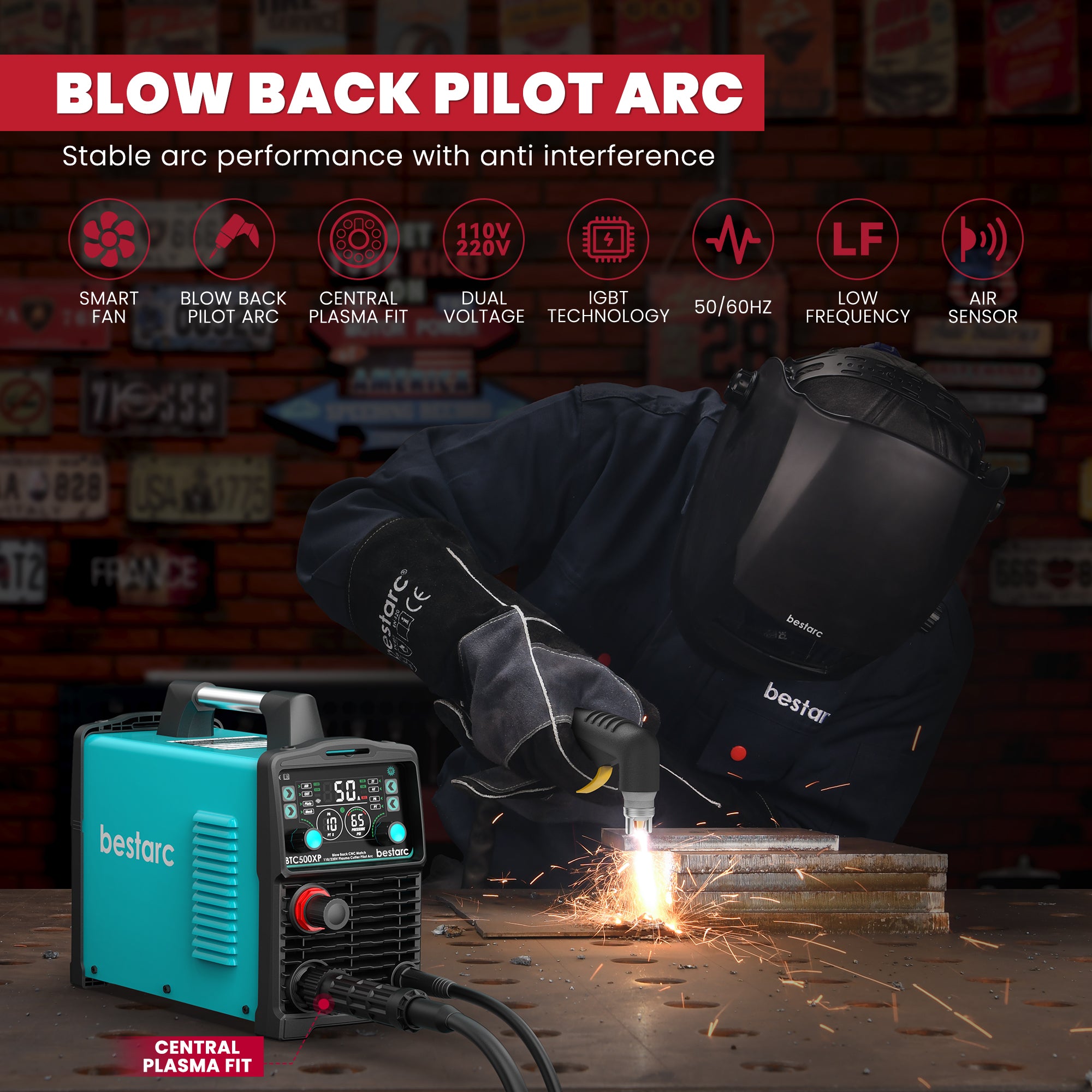 bestarc BTC500XP 11GEN CNC Plasma Cutter | Non-HF Pilot Arc, Dual