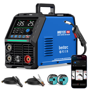 Bestarc 135A 3-in-1 MIG Welder, 110V Gasless MIG/Lift TIG/Stick Welding Machine with APP Control