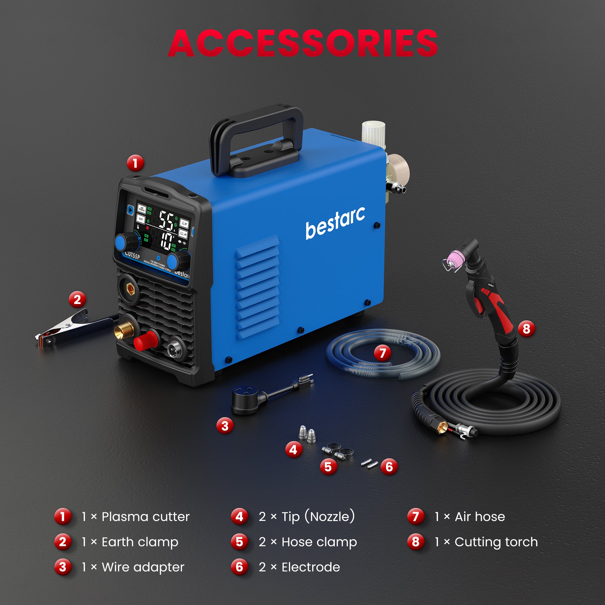 bestarc 55A CUT55P Pilot Arc Plasma Cutter – BESTARC