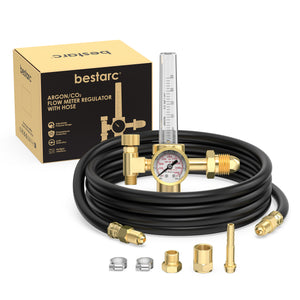 Argon CO2 Flow Meter Gas Regulator with 8.2FT Gas Hose for MIG TIG Welding