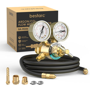 Argon CO2 Regulator Gauges Gas Welding with 9.8FT Gas Hose, CGA580 Inlet Connection, 0-4000PSI Input Pressure for MIG and TIG Welding