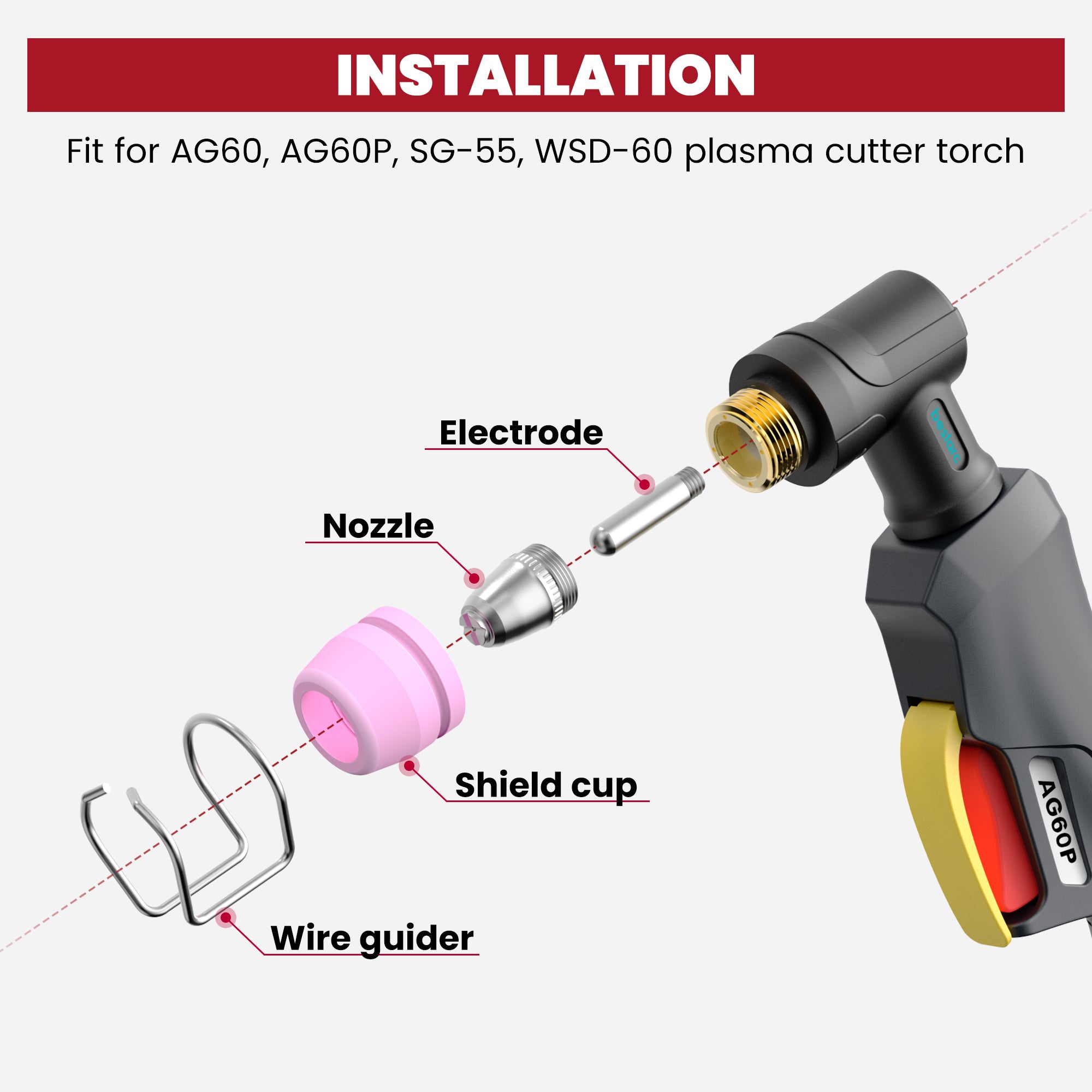 Bestarc AG60P Plasma Cutter Consumables Kit - 40PCS – BESTARC