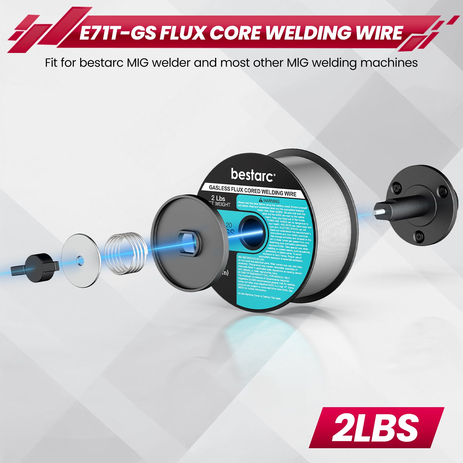 Bestarc 0.035” E71T-GS Gasless MIG Wire | Mild Steel Welding Wire