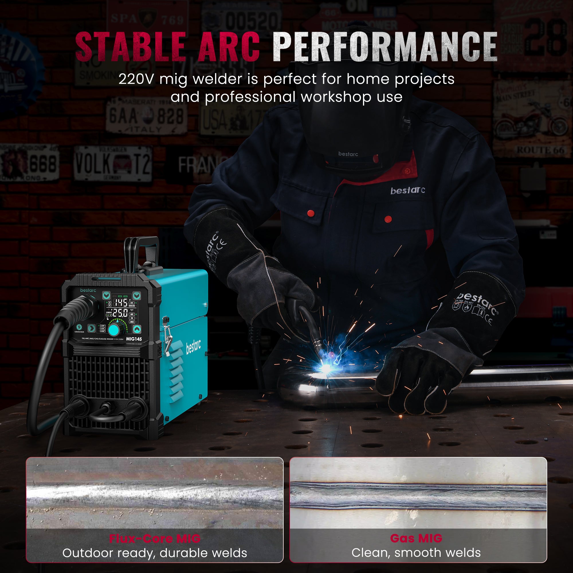 Portable 110/220V 4-in-1 MIG Welder – MIG, Flux Core, Stick, Lift