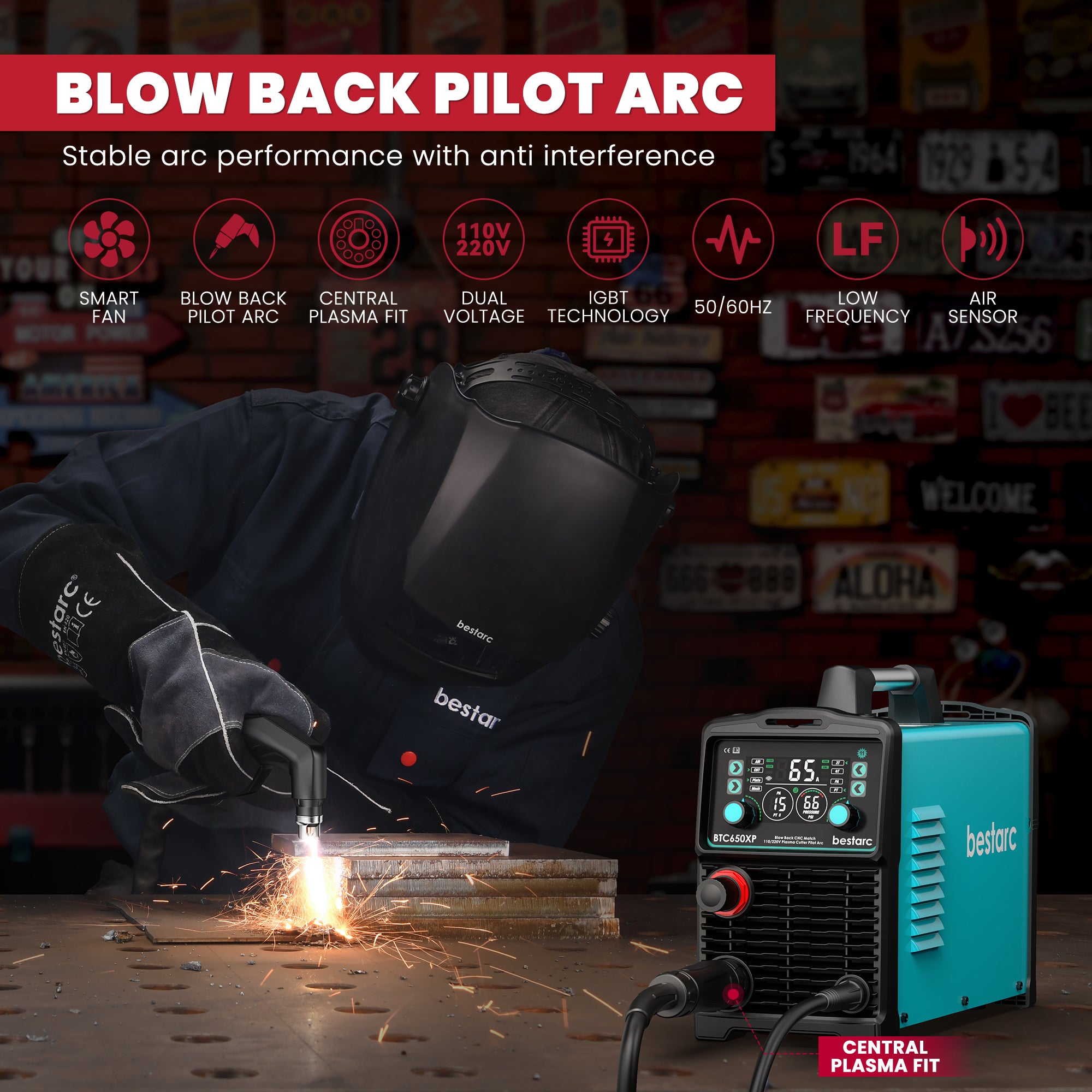 bestarc 65A Non-HF CNC Plasma Cutter BTC650XP 11GEN 110/220V Dual