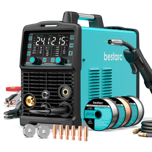 215A 7-in-1 MIG Welder, 110/220V, Synergic Control, Spool Gun Ready