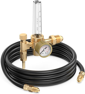 Argon CO2 Flow Meter Gas Regulator with 8.2FT Gas Hose for MIG TIG Welding