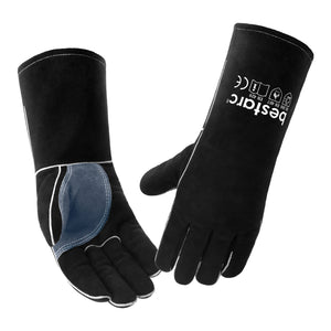 Gants de soudage MIG Forge en cuir de 16 pouces avec coutures en Kevlar