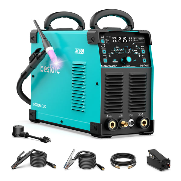 bestarc AC/DC TIG Welder 215Amp with DC TIG/AC TIG/Pulse TIG/Stick Welding
