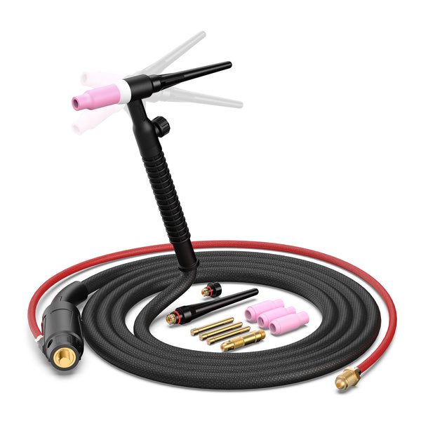 Argon Air Cooled Lift TIG Torch Flexible Tig Torch 13FT WP-17FV with Gas Valve Adjustment